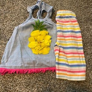 Mudpie tank and capri outfit 9-12 months
